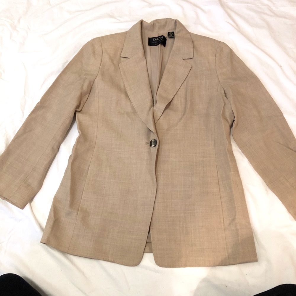 DANA BUCHMAN women's lightweight wool & spandex blazer suit jacket, sz 12 petite